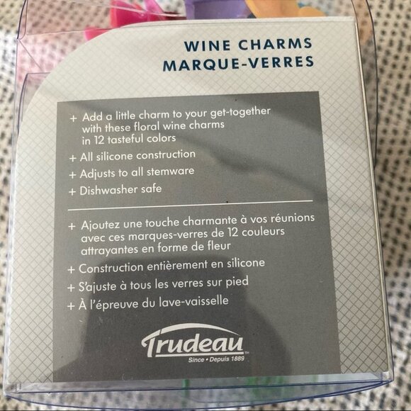 TRUDEAU Wine  Charmers Flowers NIB - Picture 4 of 5